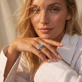 Amazonite Pearl Ring worn product view