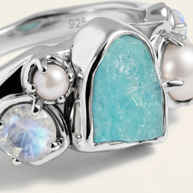 Amazonite Pearl Ring clasp or band detail