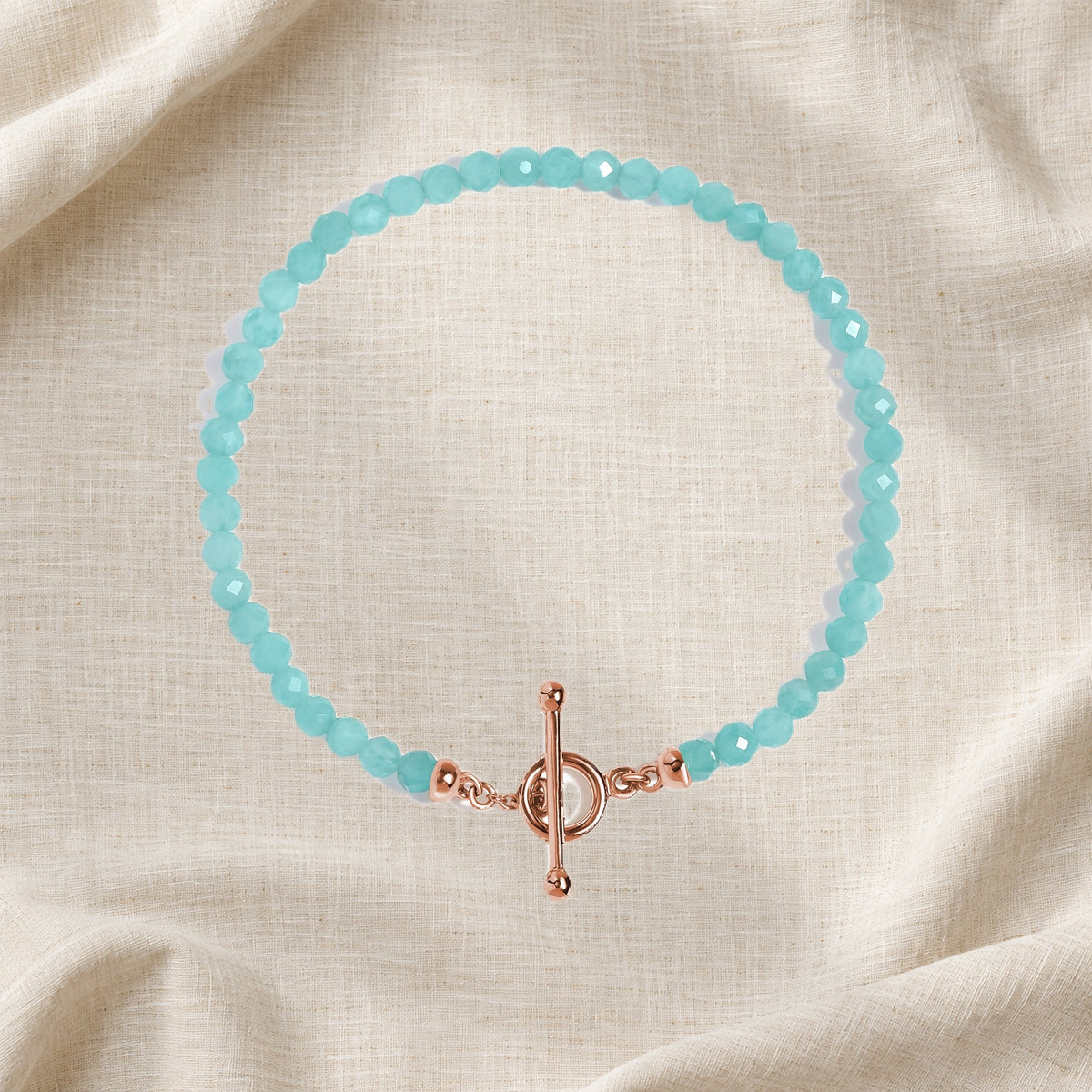 Amazonite T‑Lock Bracelet side setting detail