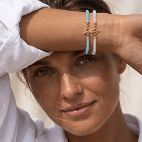 Amazonite T‑Lock Bracelet finish comparison view