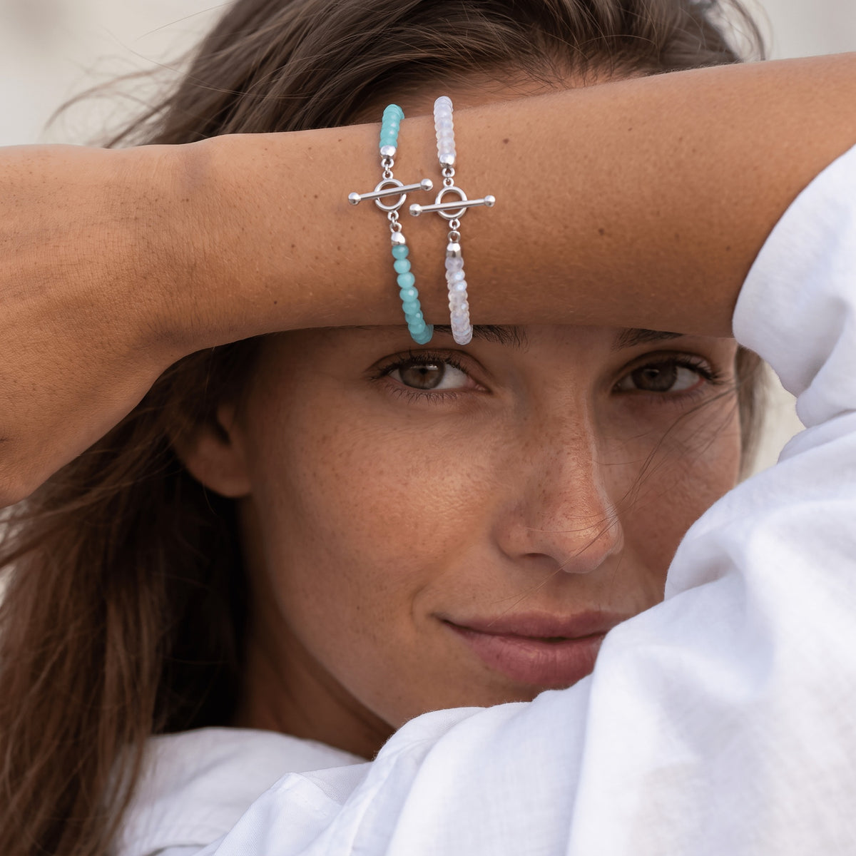 Amazonite T‑Lock Bracelet back profile view