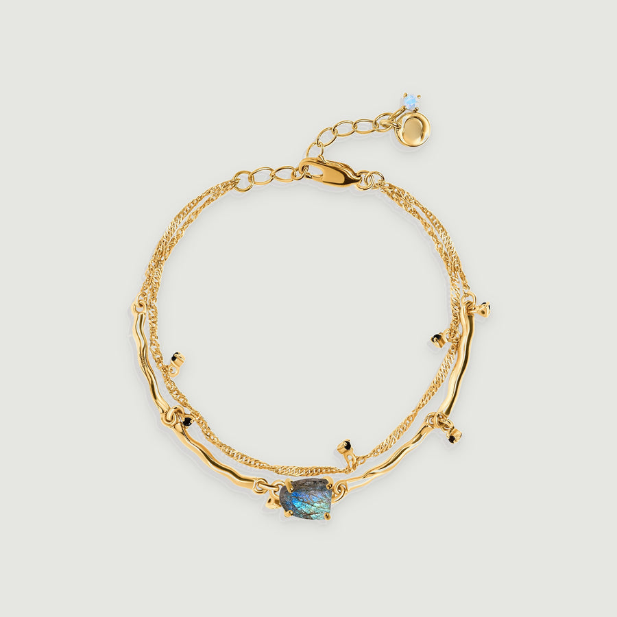 Transformation Cascade Labradorite Black Spinel Bracelet
