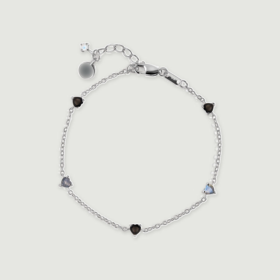 Strength Charm Black Obsidian Labradorite Bracelet