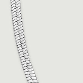 A close view of the left side reveals the repeated diagonal links in the flat chain.