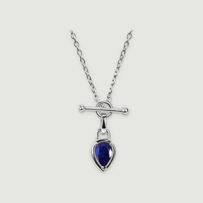 Wisdom Clear Thread Blue Sapphire Necklace
