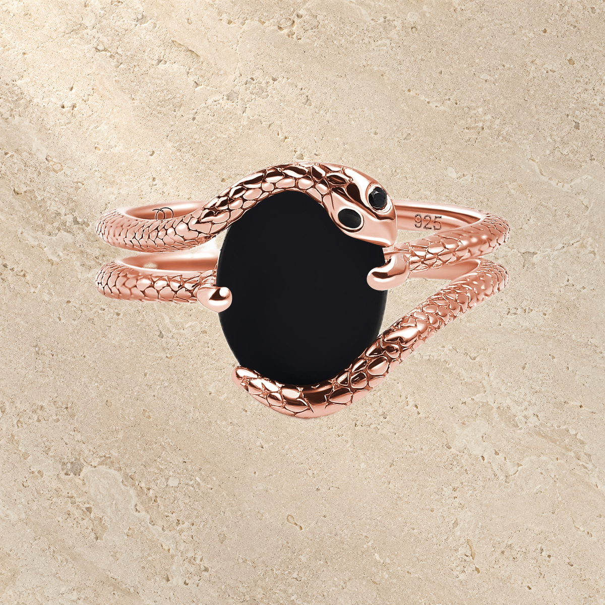 Coiled Black Onyx Ring — Willpower — Modern Energy Lab product view