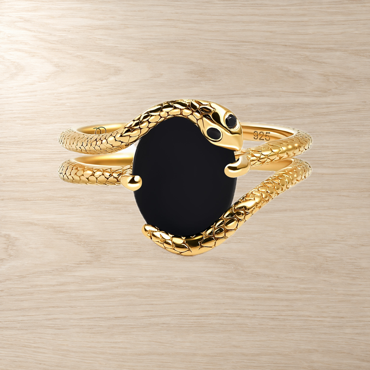 Coiled Black Onyx Ring — Willpower — Modern Energy Lab product view