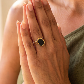 Coiled Black Onyx Ring — Willpower — Modern Energy Lab product view