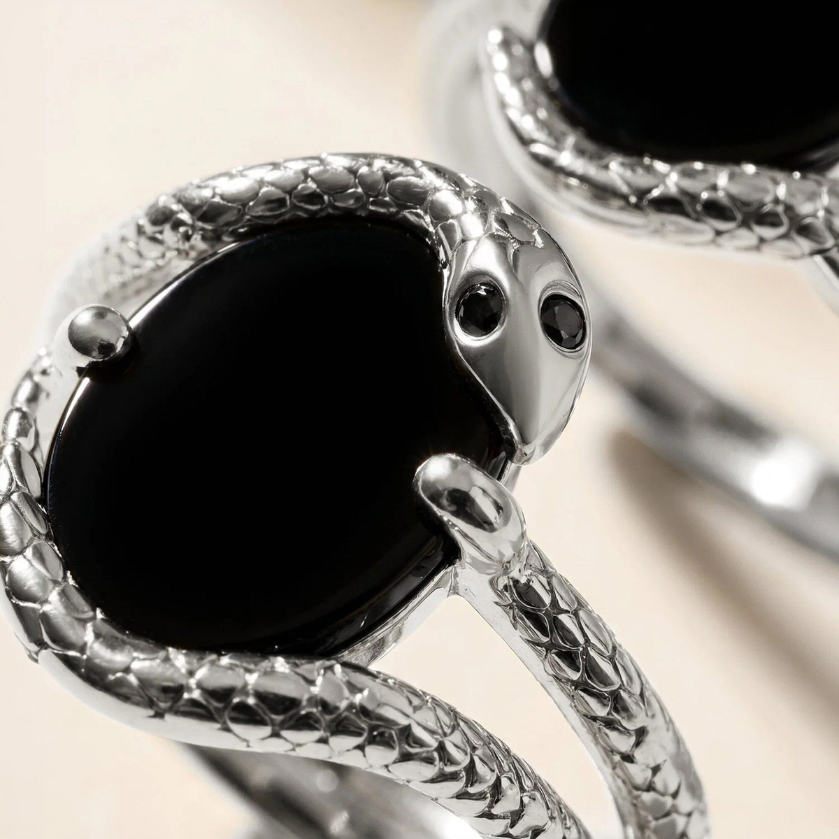 Coiled Black Onyx Ring — Willpower — Modern Energy Lab product view