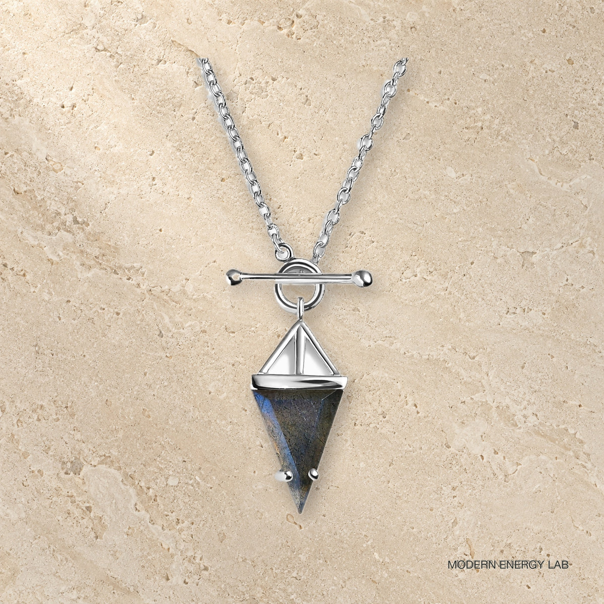 Heroine Labradorite T-Lock Necklace — Confidence silver view
