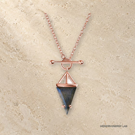 Heroine Labradorite T-Lock Necklace — Confidence rose_gold view