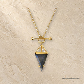 Heroine Labradorite T-Lock Necklace — Confidence yellow_gold view