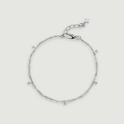 Honesty Light Step White Zircon Anklet
