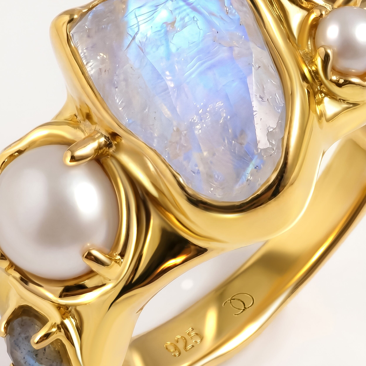mist-moonstone-pearl-ring-set — Modern Energy Lab product view