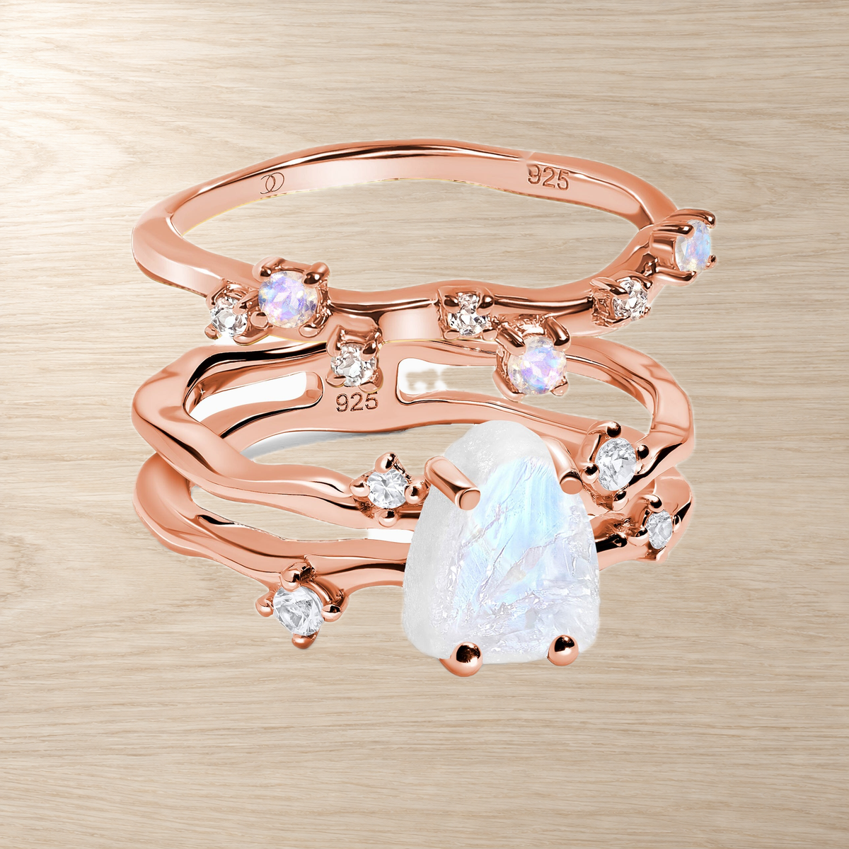 moonlit-moonstone-ring-set — Modern Energy Lab product view