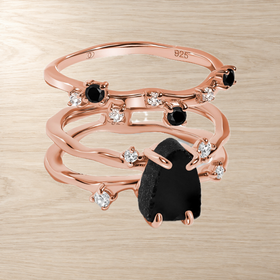 night-current-obsidian-onyx-ring-set — Modern Energy Lab product view