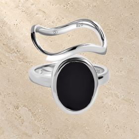 onyx-waves-ring-set — Modern Energy Lab product view