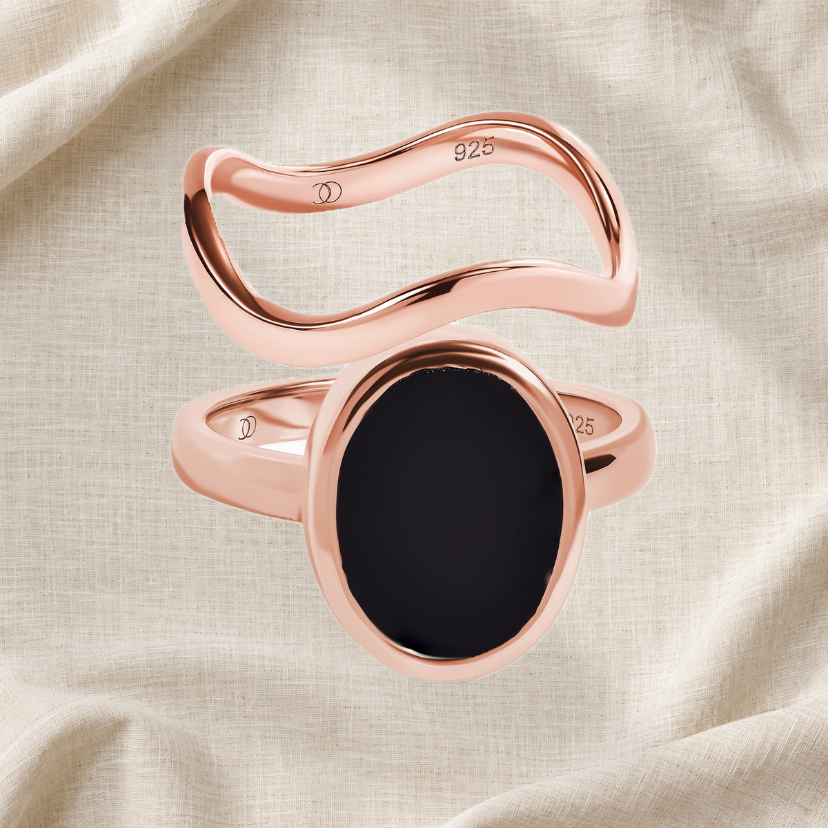 onyx-waves-ring-set — Modern Energy Lab product view