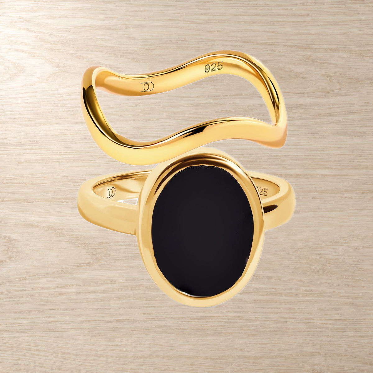 onyx-waves-ring-set — Modern Energy Lab product view