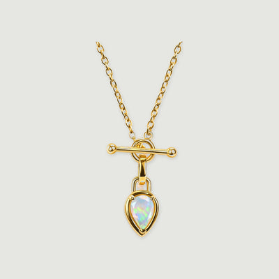 Hope Open Heart Opal Necklace