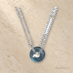 Orbit Labradorite Necklace in silver view