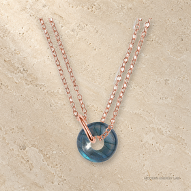 Orbit Labradorite Necklace in rose_gold view