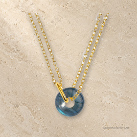 Orbit Labradorite Necklace in yellow_gold view