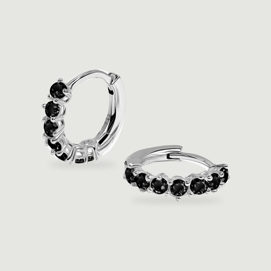 Focus Ringlet Black Onyx Hoop Earrings