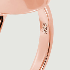 A close view of the inner rose gold band shows the small 925 hallmark.