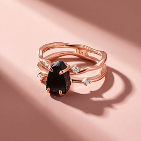 Stillwater Black Obsidian & White Sapphire Ring — Potential — Modern Energy Lab product view