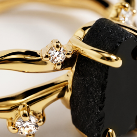 Stillwater Black Obsidian & White Sapphire Ring — Potential — Modern Energy Lab product view