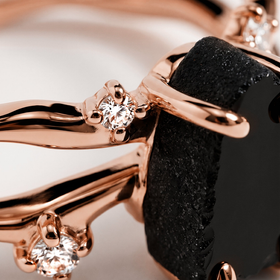 Stillwater Black Obsidian & White Sapphire Ring — Potential — Modern Energy Lab product view