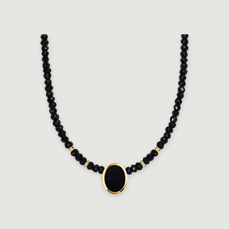 Strength Strand Black Onyx Black Obsidian Necklace