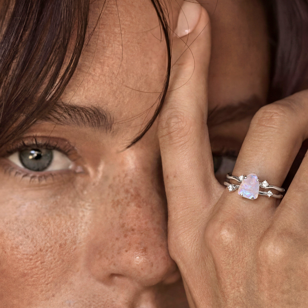 Tide Moonstone Ring — Intuition — Modern Energy Lab product view