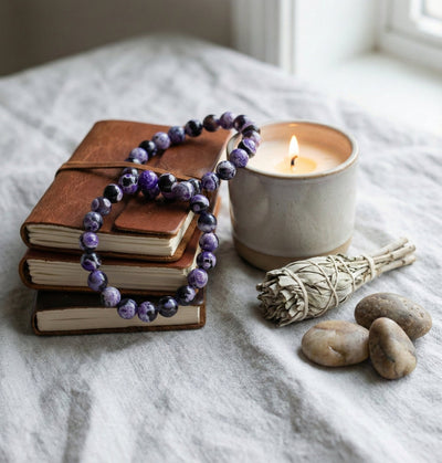 Purple Fire Agate Anxiety Relief Bracelet - ModernEnergyLab.com