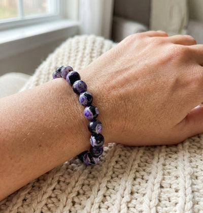 Purple Fire Agate Anxiety Relief Bracelet - ModernEnergyLab.com
