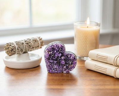 Radiant Amethyst Heart Geode - A Sanctuary of Peace & Love - ModernEnergyLab.com