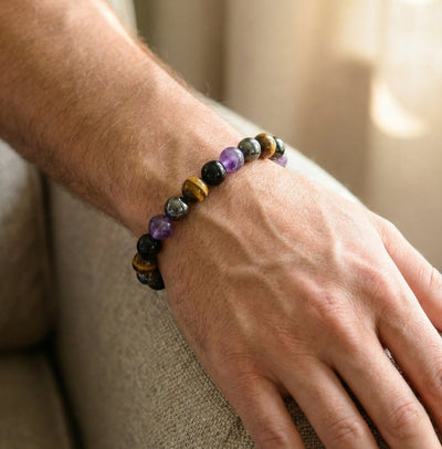 The Aura Guardian: Amethyst & Tiger Eye Protection Shield - ModernEnergyLab.com