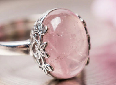 The Blooming Heart: Rose Quartz Filigree Ring - ModernEnergyLab.com