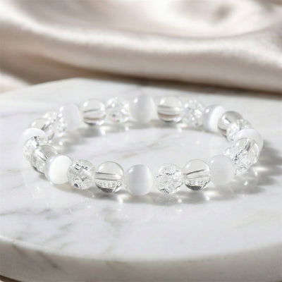 The Clarity & Calm Bracelet: Selenite and Cracked Quartz Balance - ModernEnergyLab.com