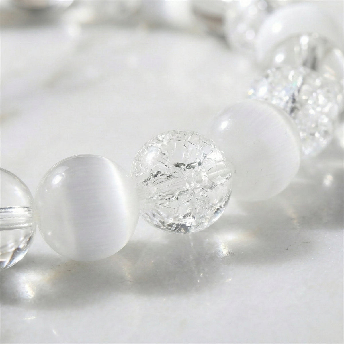 The Clarity & Calm Bracelet: Selenite and Cracked Quartz Balance