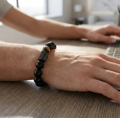 The Eclipse & Gold Energy Bracelet: Shield Your Path - ModernEnergyLab.com