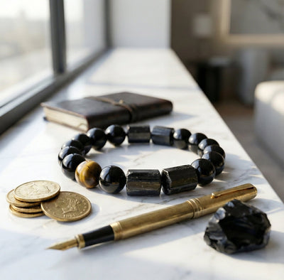 The Eclipse & Gold Energy Bracelet: Shield Your Path - ModernEnergyLab.com