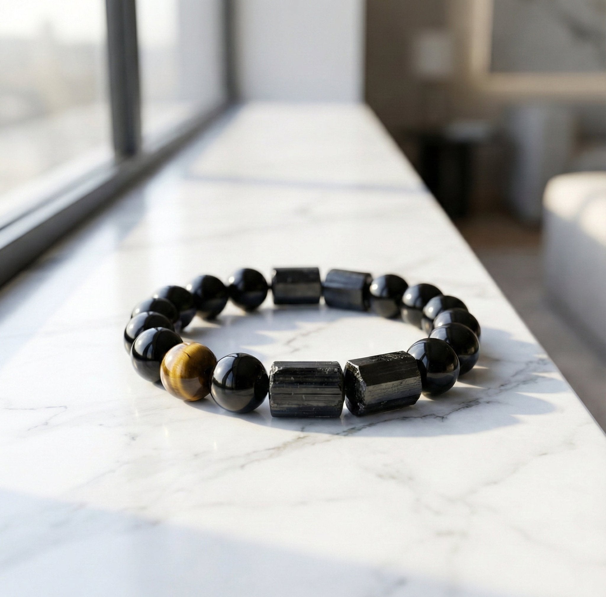 The Eclipse & Gold Energy Bracelet: Shield Your Path - ModernEnergyLab.com