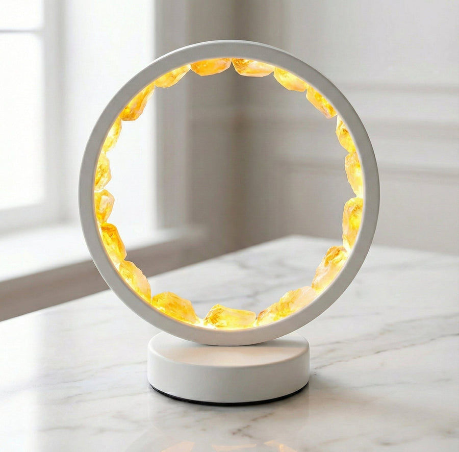 The Golden Fortune Circle: Genuine Citrine Energy Lamp for Wealth &amp; Success