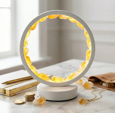 The Golden Fortune Circle: Genuine Citrine Energy Lamp for Wealth &amp; Success - ModernEnergyLab.com