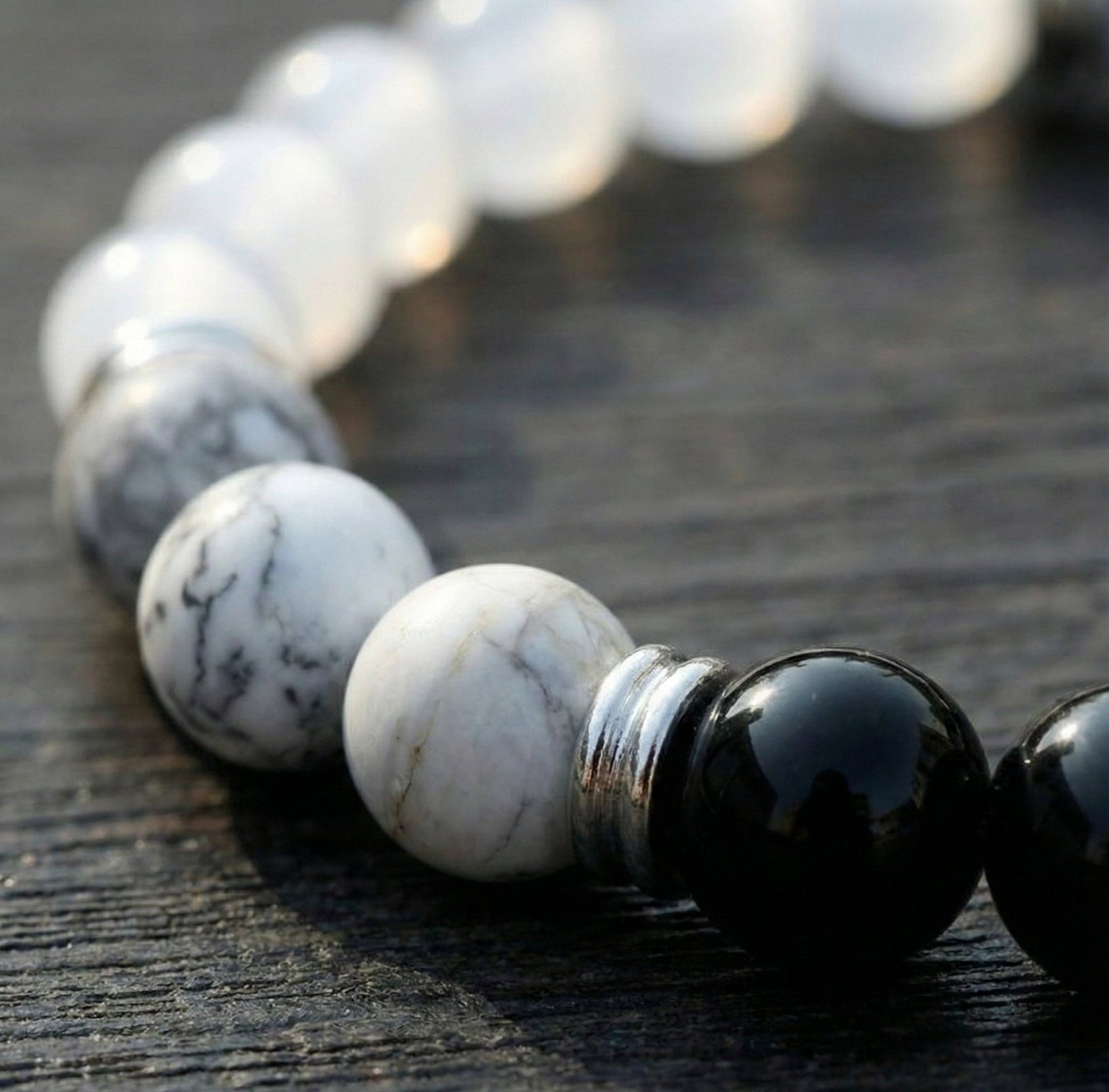 The Harmony Shield: Obsidian & Howlite Protection Bracelet