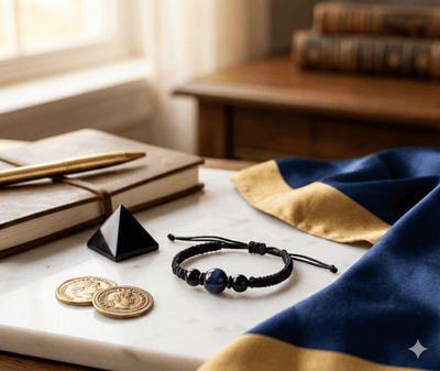 The "Midnight Focus" Anchor Bracelet | Blue Tiger Eye & Black Onyx Protection Shield - ModernEnergyLab.com