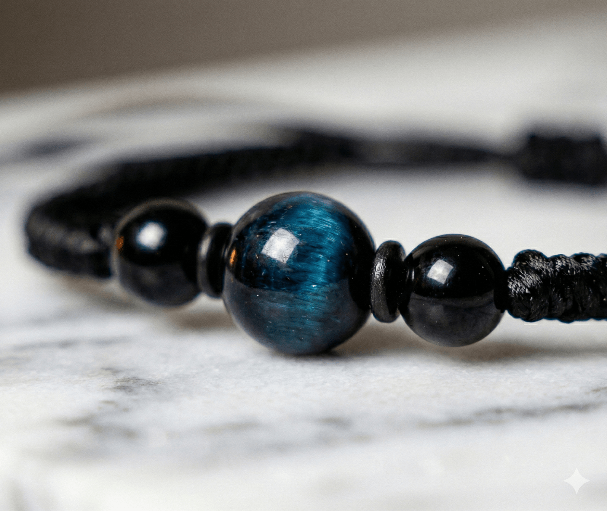 The "Midnight Focus" Anchor Bracelet | Blue Tiger Eye & Black Onyx Protection Shield - ModernEnergyLab.com