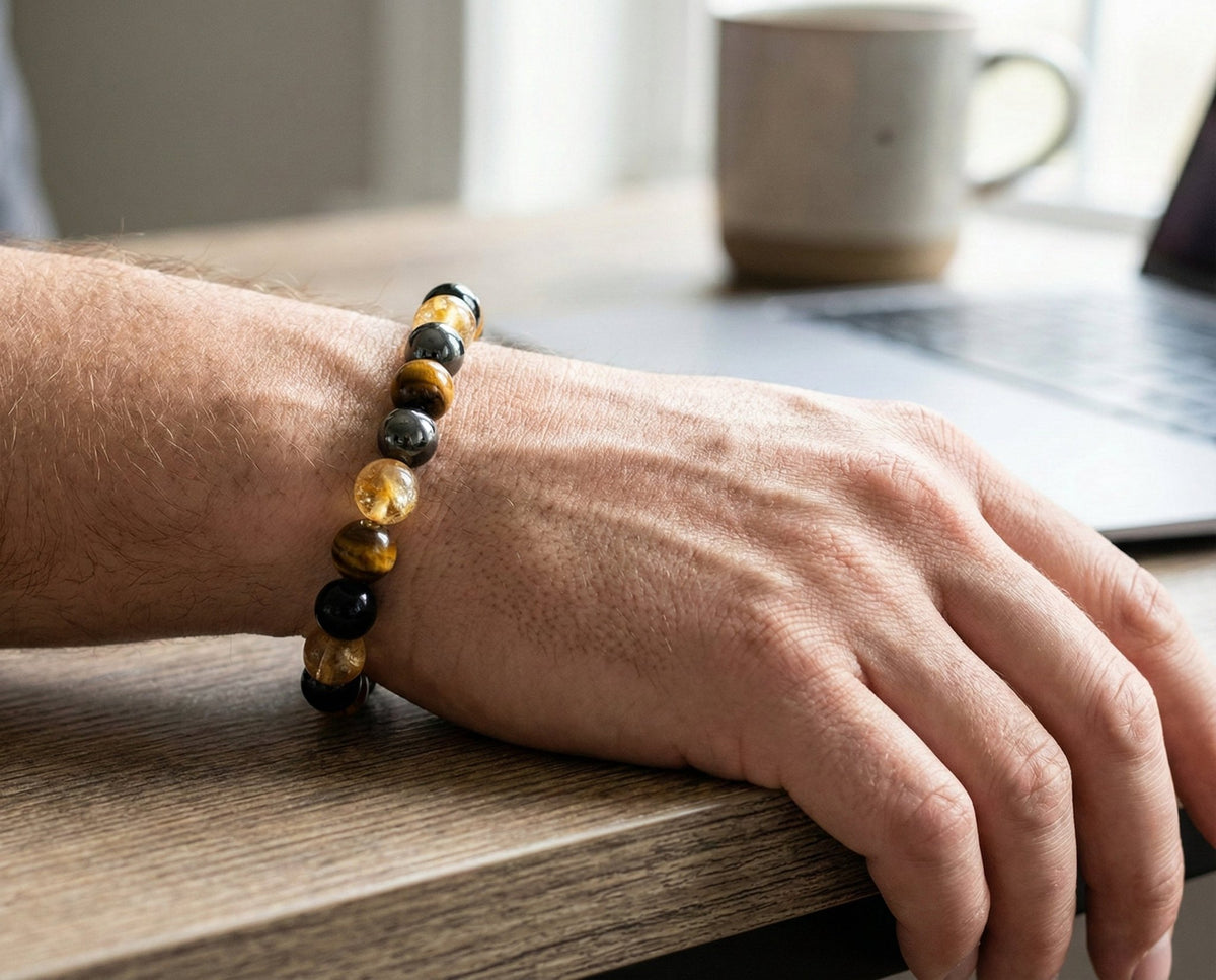 The Prosperity Anchor: Tiger's Eye & Citrine Manifestation Bracelet